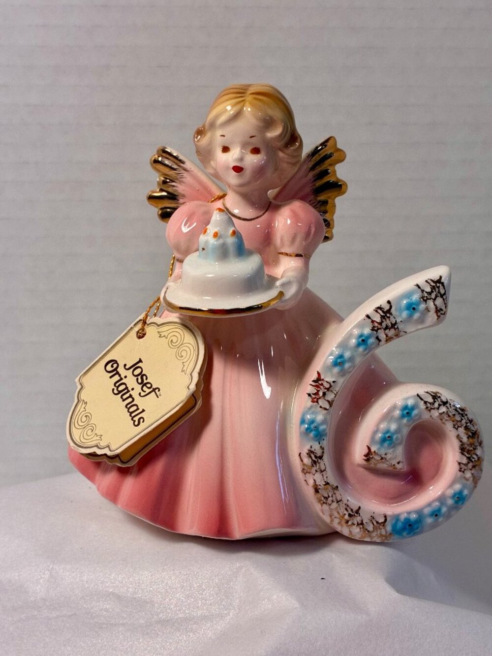 Josef Originals Miss Birthday 6th Birthday Girl Angel Cake Hang Tag Japan
